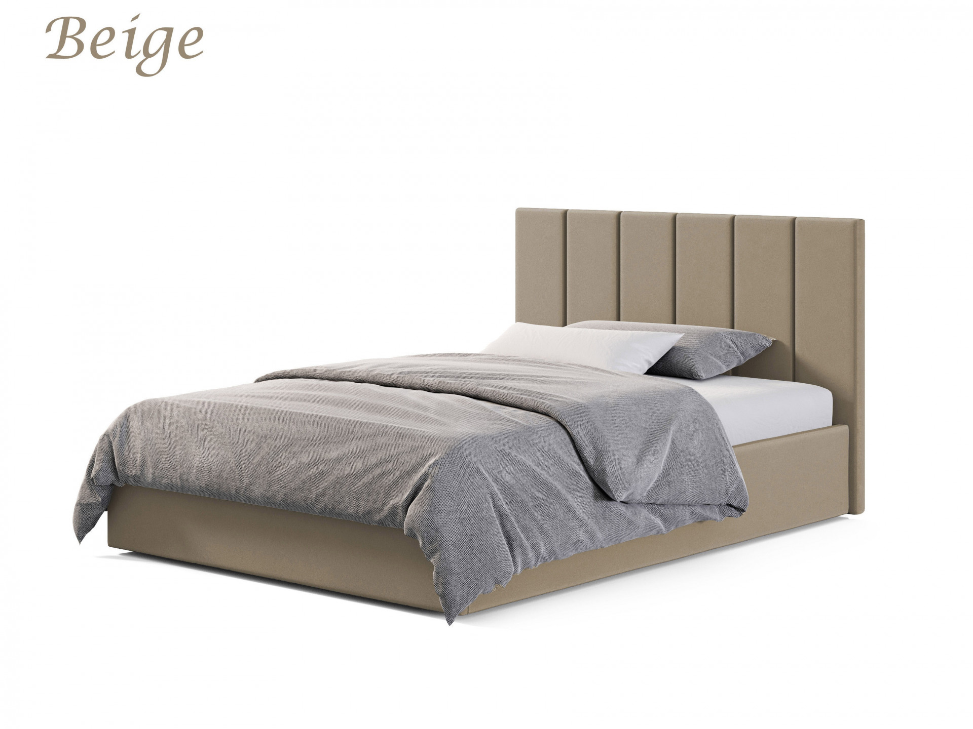 Двуспальная кровать с обивкой из велюра VRN- "LINE"