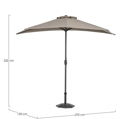 Балконный зонт TERR- BIZZOTTO Kalife 2.7 м, Cloud beige (облачный бежевый)