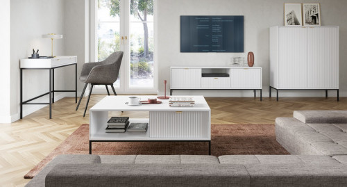 Стол туалетный Perfect Home Новая/Nova с 2 ящиками, черные ножки T104 Белый