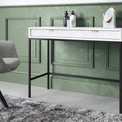 Стол туалетный Perfect Home Новая/Nova с 2 ящиками, черные ножки T104 Белый