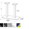 Опора для стола STL- Milano Double (основание 80х40 см, высота 110 см)
