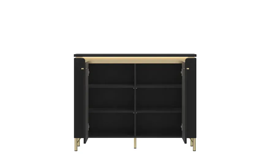 Комод TOP- Норика (NORICA) 2Д Черный матовый 