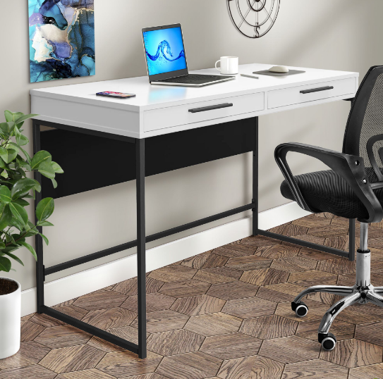 Стол компьютерный AMF- Campari Cr1200 (1200х500х800Н) черный / белый