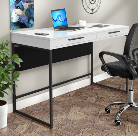 Стол компьютерный AMF- Campari Cr1200 (1200х500х800Н) черный / белый