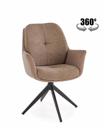 Стул обеденный поворотный HALMAR K-591 (бежевый/черный)