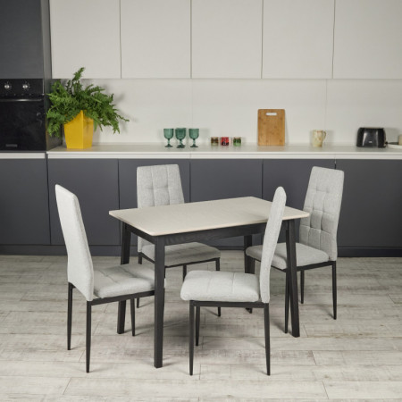 Комплект кухонной мебели Ont- Антонио 100 Серо-бежевый + 4 Стула Tex светло-серые