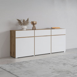 Комод на 3 двери и 3 ящика Helvetia CROSS 24N9MY43 (дуб вотан/белый)