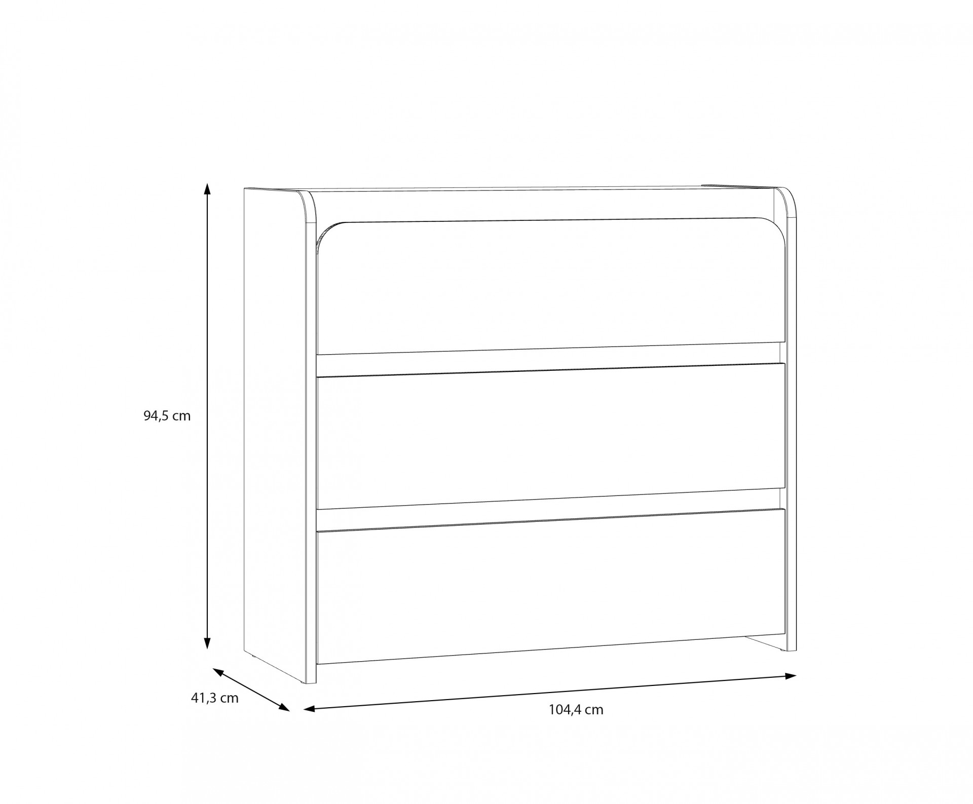 Комод на 3 ящика Forte HOA HOAB211 (дуб маувелла/шалфей)