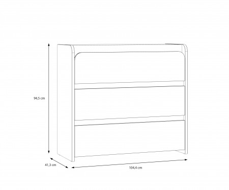 Комод на 3 ящика Forte HOA HOAB211 (дуб маувелла/шалфей)