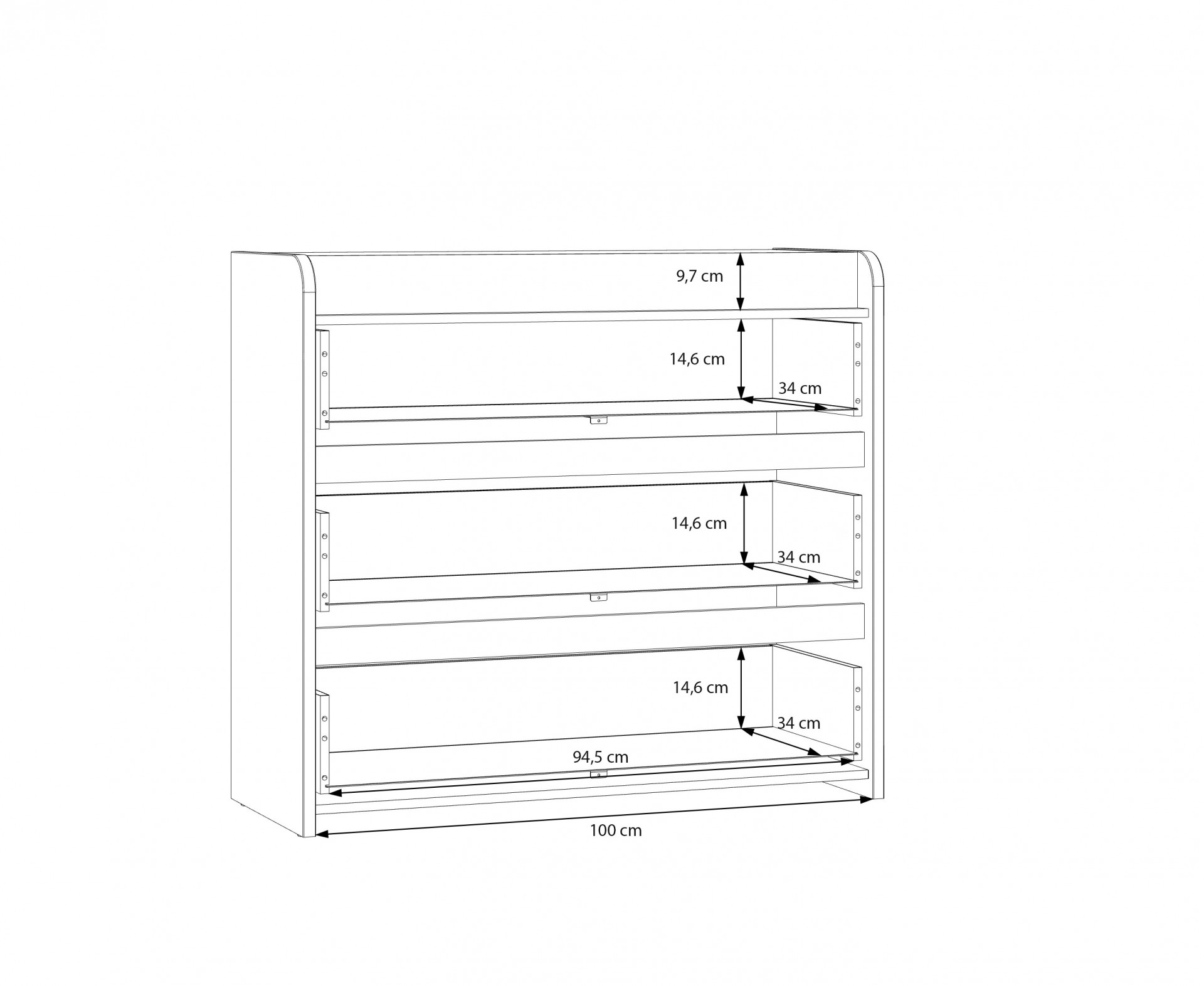Комод на 3 ящика Forte HOA HOAB211 (дуб маувелла/шалфей)