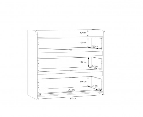 Комод на 3 ящика Forte HOA HOAB211 (дуб маувелла/шалфей)