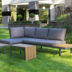 Комплект модульной садовой мебели Siesta  Лофт 2 дивана + 1 стол (серый)