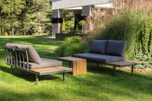 Комплект модульной садовой мебели Siesta  Лофт 2 дивана + 1 стол (серый)