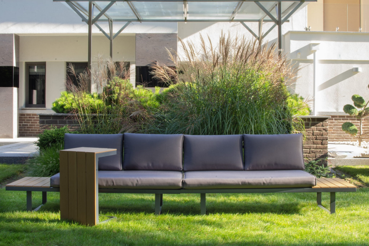 Комплект модульной садовой мебели Siesta  Лофт 2 дивана + 1 стол (серый)