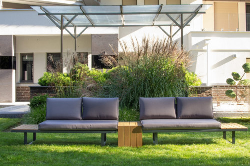 Комплект модульной садовой мебели Siesta  Лофт 2 дивана + 1 стол (серый)