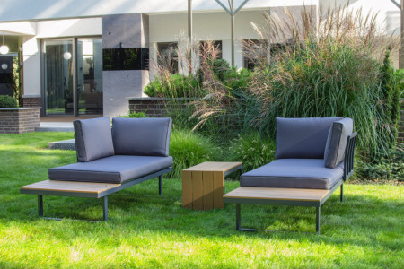 Комплект модульной садовой мебели Siesta  Лофт 2 дивана + 1 стол (серый)