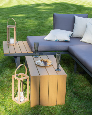 Комплект модульной садовой мебели Siesta  Лофт 2 дивана + 1 стол (серый)