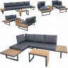 Комплект модульной садовой мебели Siesta  Лофт 2 дивана + 1 стол (серый)