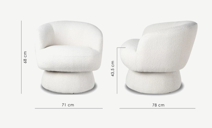 Кресло CRV- Noa Windy dunes поворотное 360°,светло-бежевый