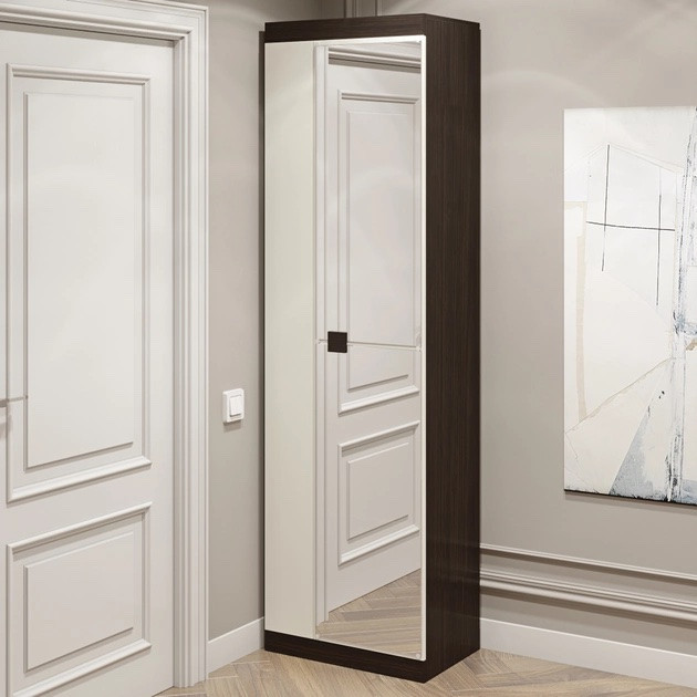 Шкаф распашной на 2 двери EVR- Соната-600 венге + фасад белый