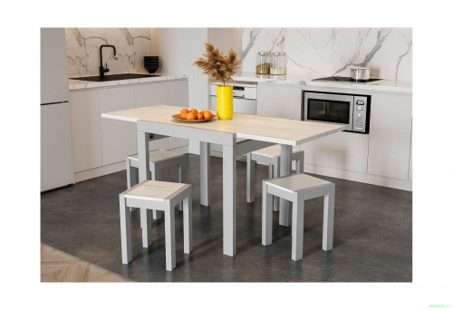 Табурет (комплект 2 шт) ViA- Крос (серый/дуб крафт белый)