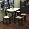 Стол + 4 табуретки ViA- Крос (черный/шамони)