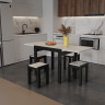 Стол + 4 табуретки ViA- Крос (черный/шамони)