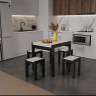 Стол + 4 табуретки ViA- Крос (черный/шамони)