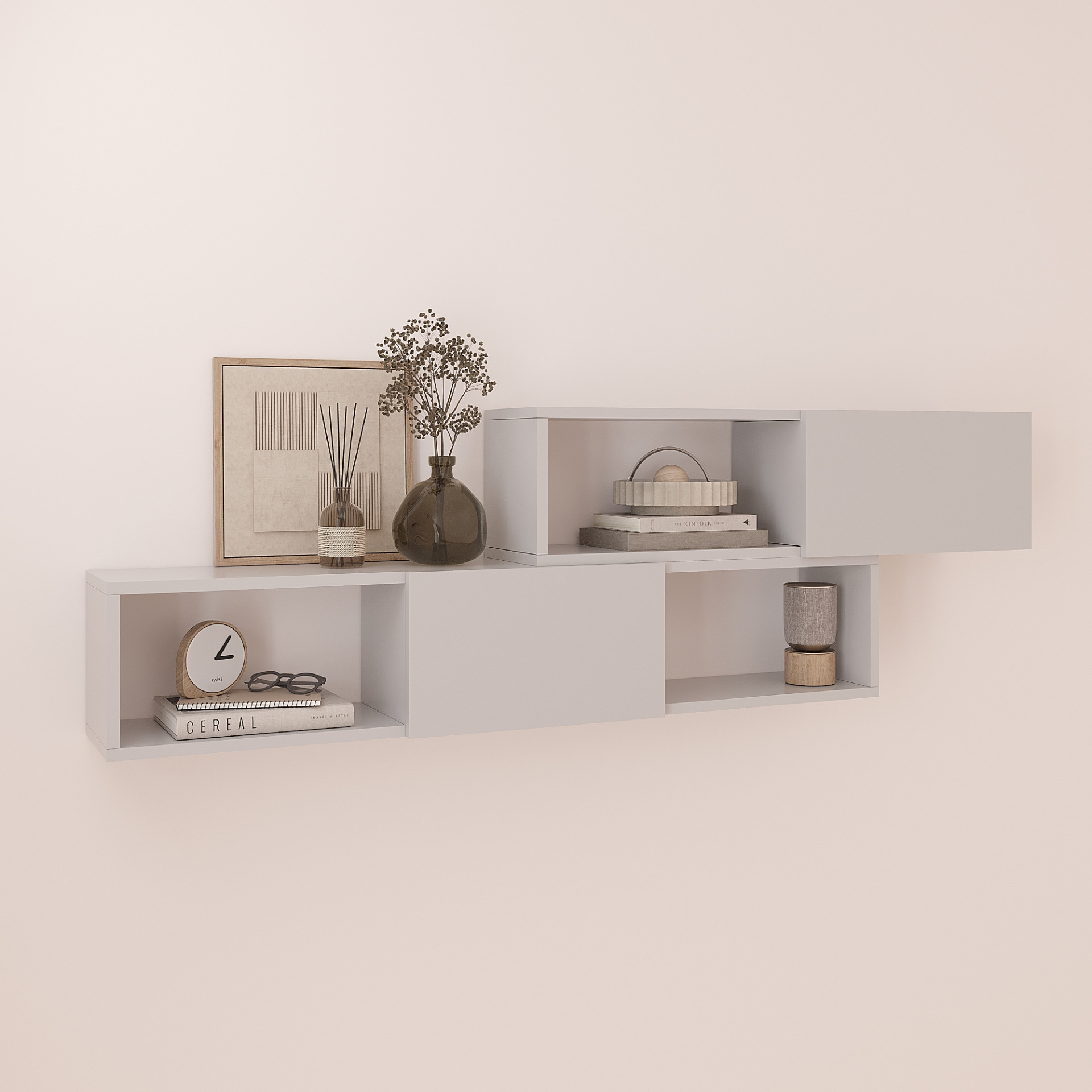 Полка навесная настенная 46х150х22 см KOD- ПК-9