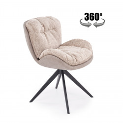 Стул обеденный поворотный HALMAR K-599 бежевый/чёрный 