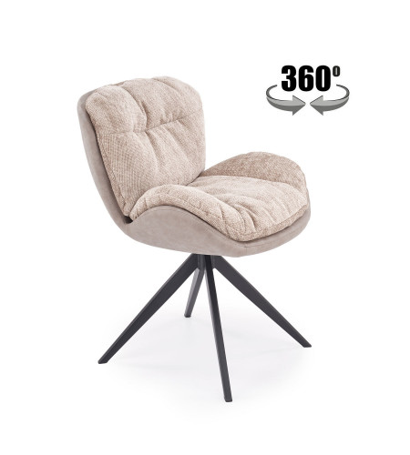 Стул обеденный поворотный HALMAR K-599 бежевый/чёрный 