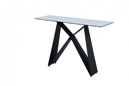 Консольный стол VTR- Бруно (белый мрамор/черный)