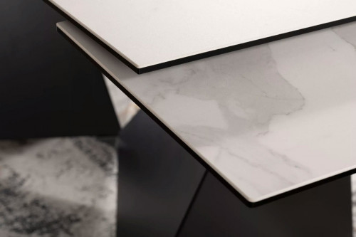 Комплект обеденный SIGNAL: стол Peterson Ceramic (белый мат) + 5 стульев Tello Bjorn(т.- серый) 