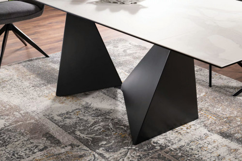 Комплект обеденный SIGNAL: стол Peterson Ceramic (белый мат) + 5 стульев Tello Bjorn(т.- серый) 