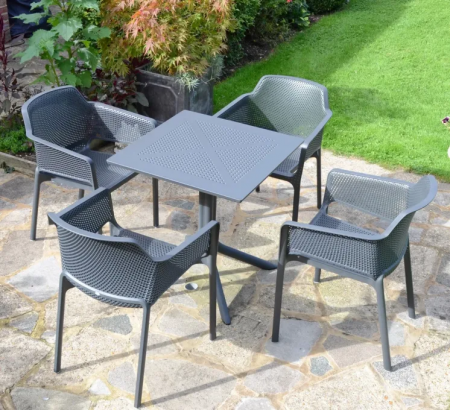 Комплект Nardi DEI- стол Clipx 70 см + 4 кресла Net, Antracite 