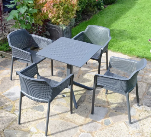 Комплект Nardi DEI- стол Clipx 70 см + 4 кресла Net, Antracite 