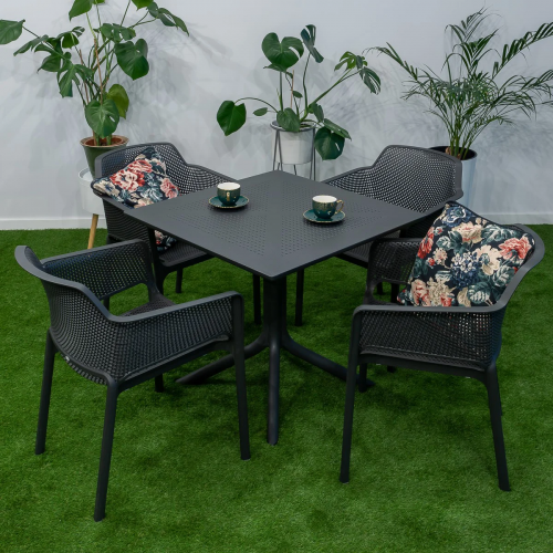 Комплект Nardi DEI- стол Clipx 70 см + 4 кресла Net, Antracite 