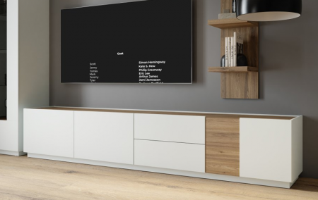 Гостиная Forte LEWISVILLE Wall unit combination _01 Серый/Дуб Валенсия