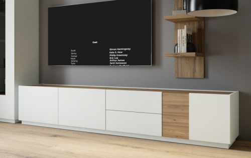 Гостиная Forte LEWISVILLE Wall unit combination _01 Серый/Дуб Валенсия