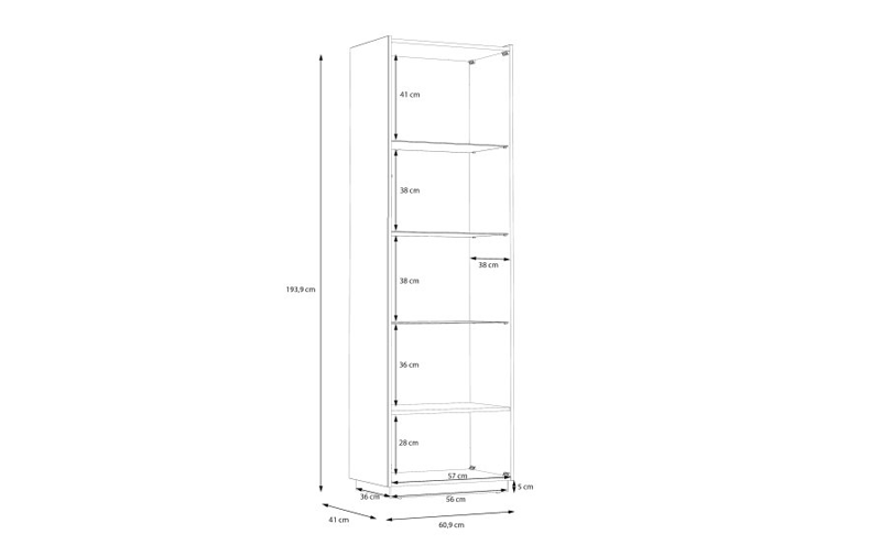 Гостиная Forte LEWISVILLE Wall unit combination _01 Серый/Дуб Валенсия