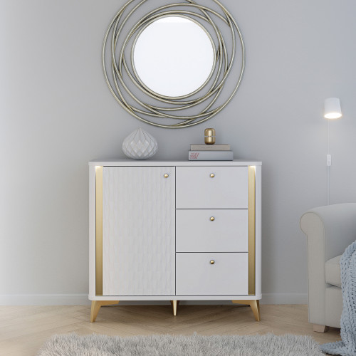 Комод Forte FORREST HILLS FTHK221 LB белый-золото