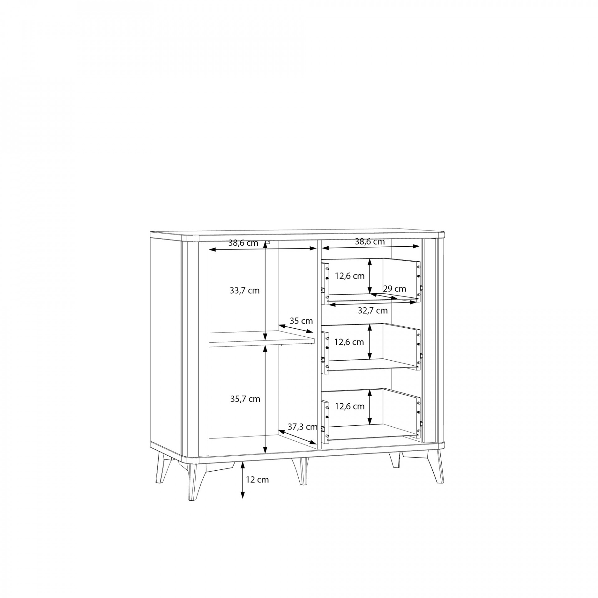 Комод Forte FORREST HILLS FTHK221 LB белый-золото