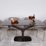 Стол обеденный NL- VULCAN oval (керамика коричневый глянец)
