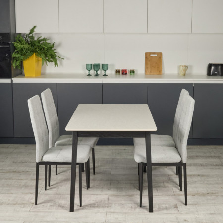 Комплект кухонной мебели Ont- Антонио 120 Серо-бежевый + 4 Стула Tex светло-серые