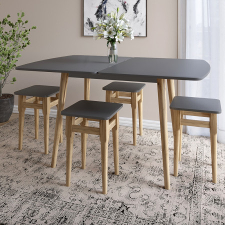 Раскладной стол  LION- Майами-3 Антрацит 90х60/90х120 (LION-041261)