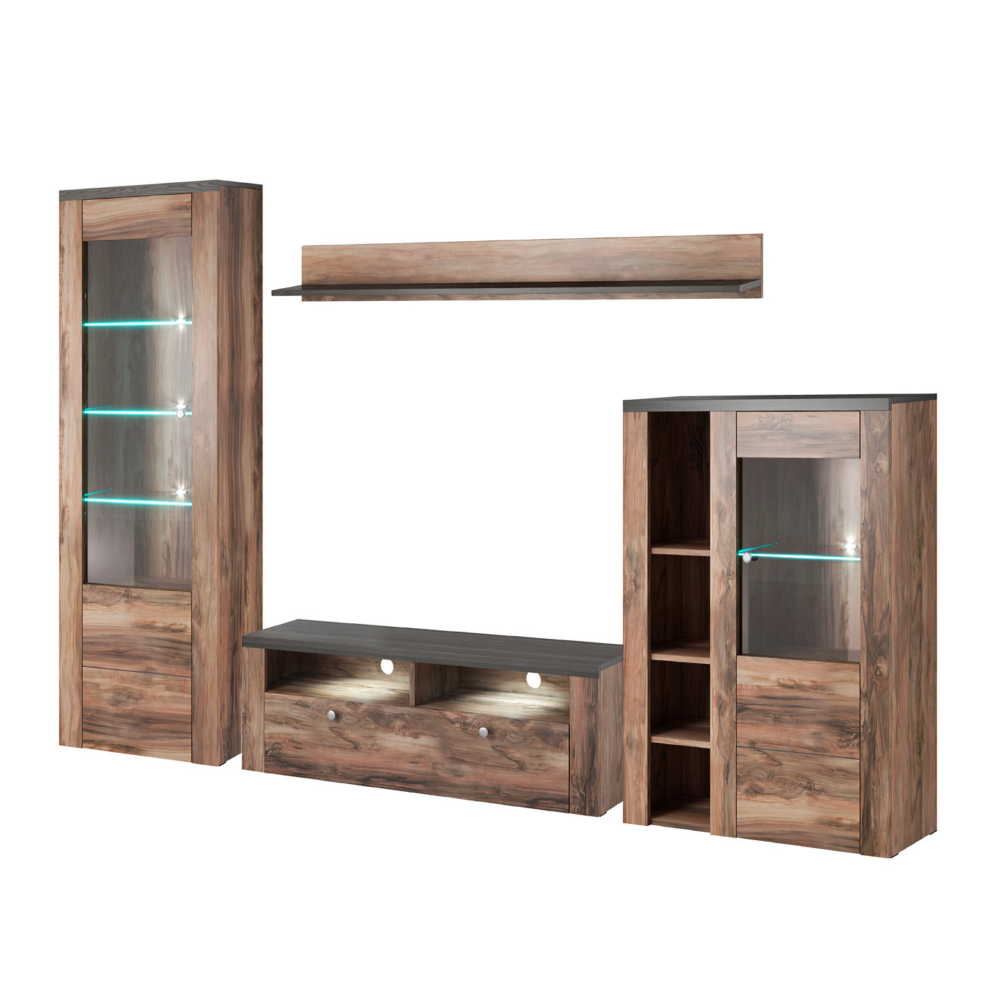 Стенка в гостиную Helvetia LARONA 24Z6DZ10 (сатиновый нуссбаум)