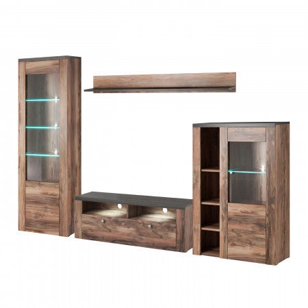 Стенка в гостиную Helvetia LARONA 24Z6DZ10 (сатиновый нуссбаум)