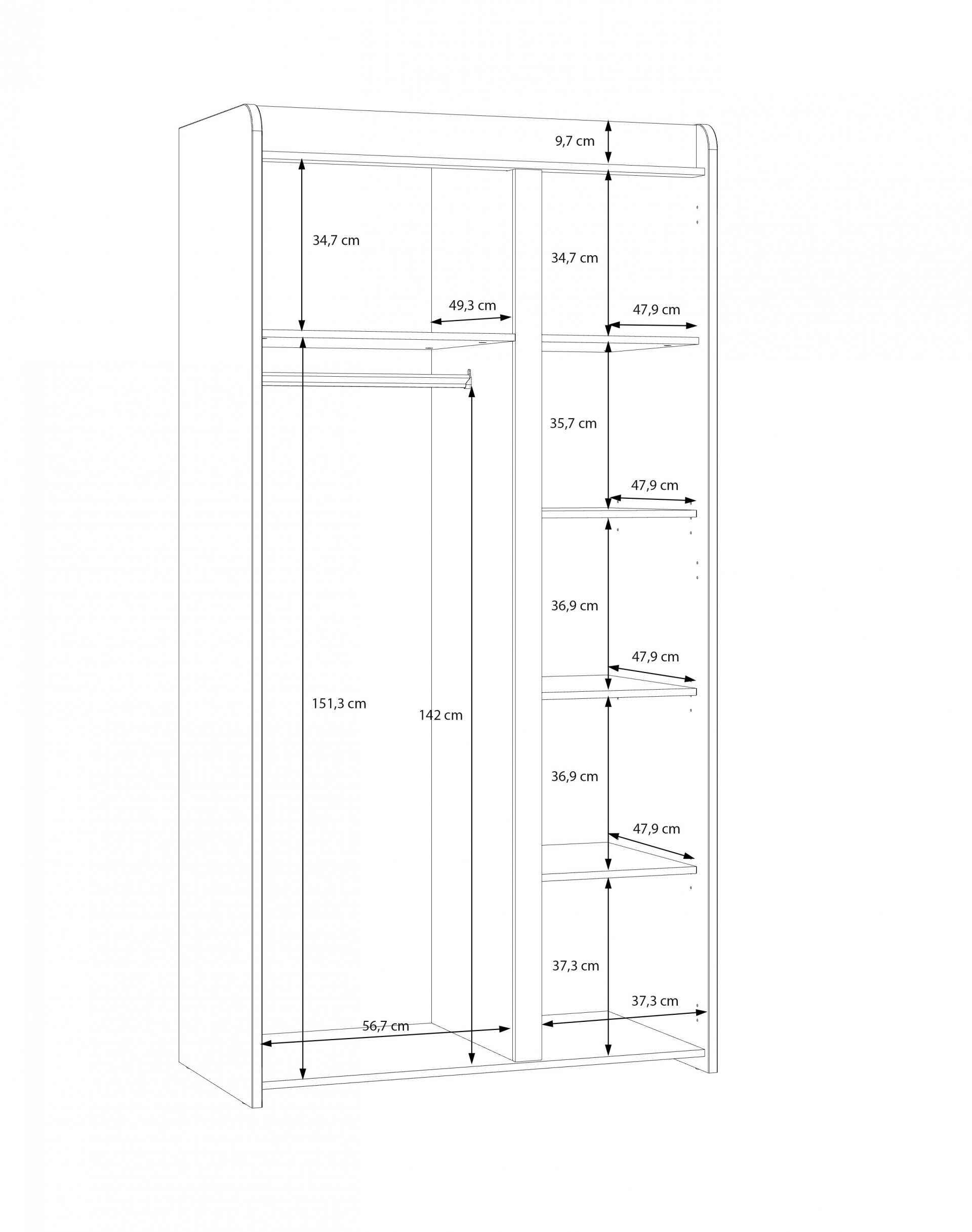 Шкаф на 2 двери Forte HOA HOAS821 (дуб маувелла/шалфей)
