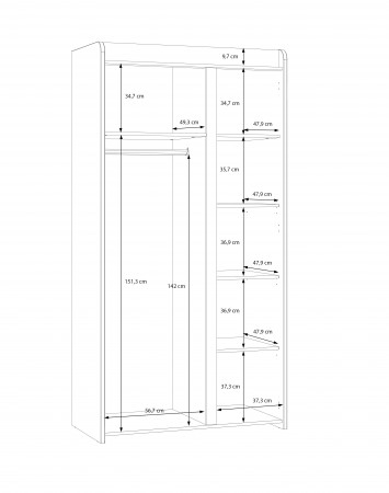 Шкаф на 2 двери Forte HOA HOAS821 (дуб маувелла/шалфей)