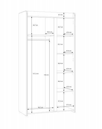 Шкаф на 2 двери Forte HOA HOAS821 (дуб маувелла/шалфей)